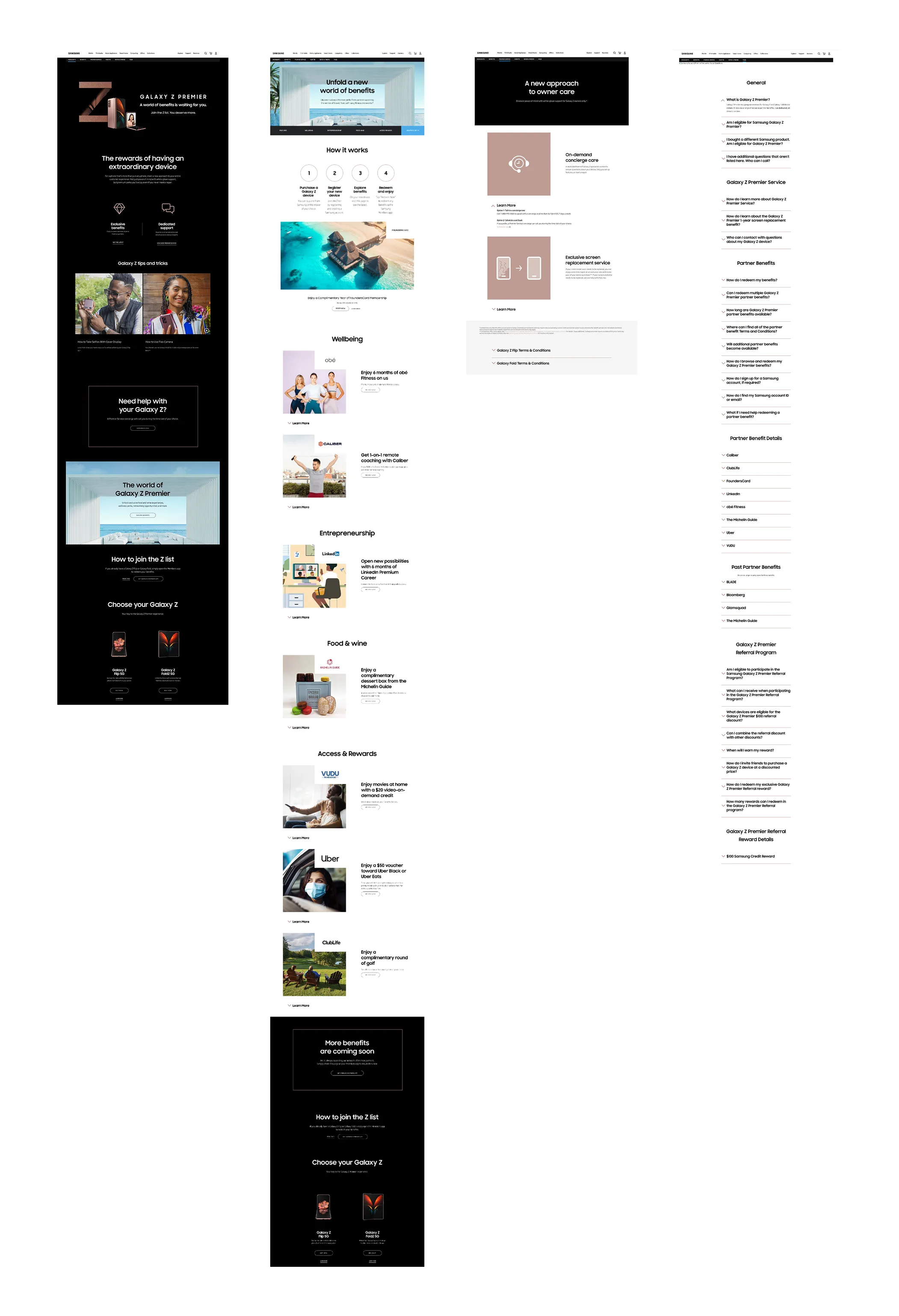 Final marketing webpage layout for the Galaxy Z series.