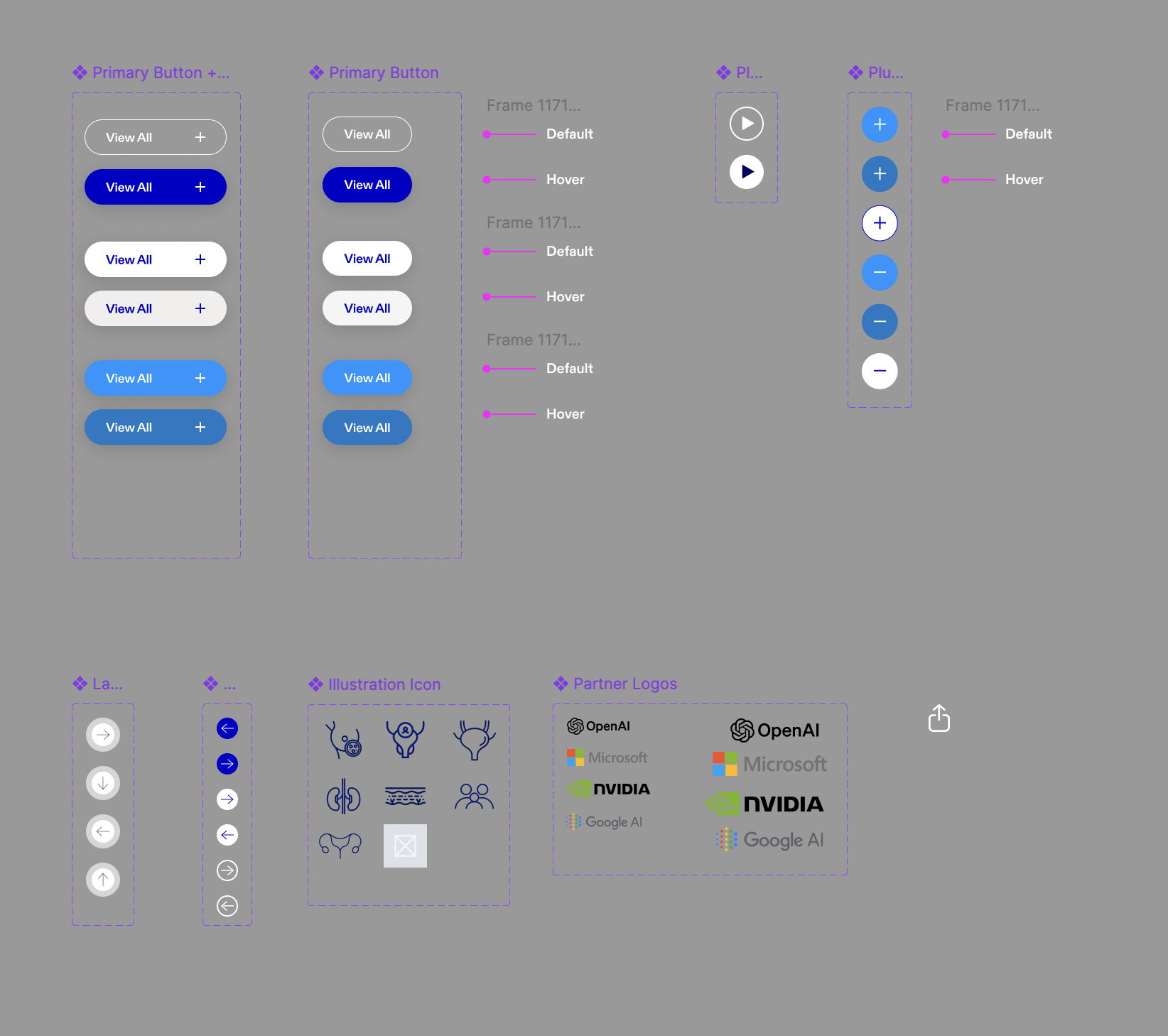 UI elements: buttons, icons, and partner logos.